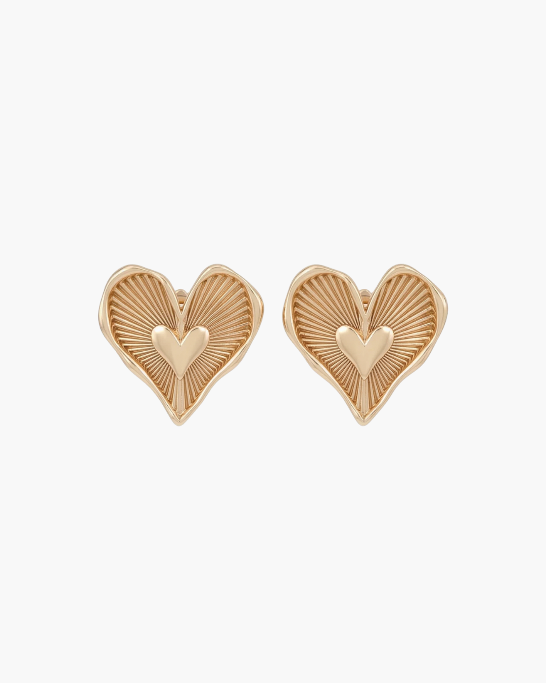 Textured Heart Stud Earrings