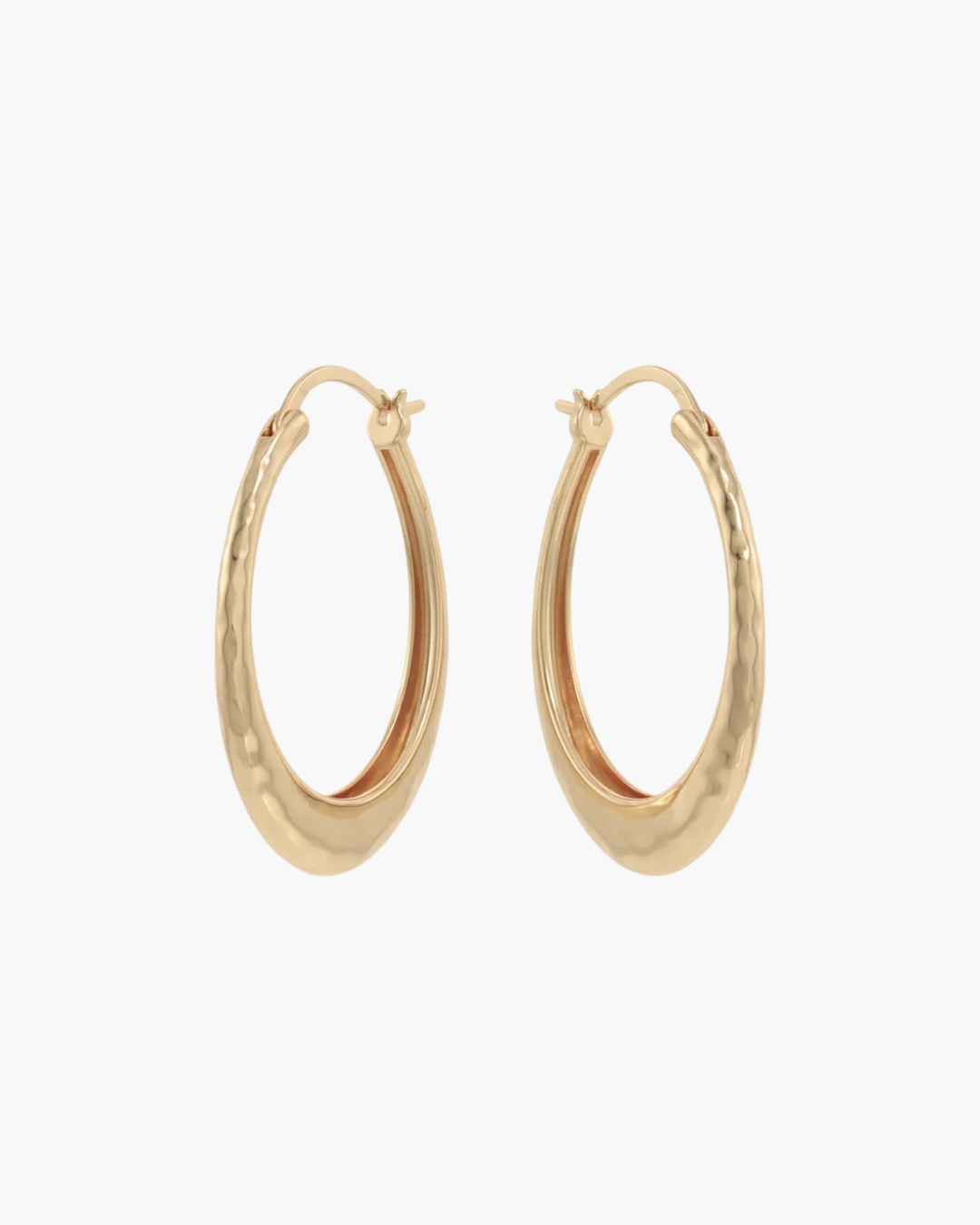 Hammered Oval Hoops