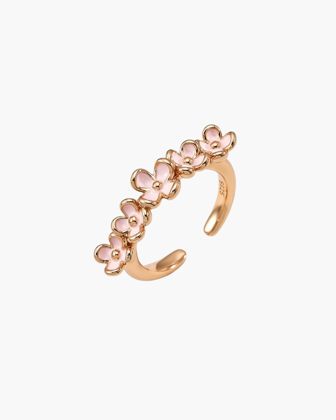 Elegant Pink Enamel Five-Petal Flower