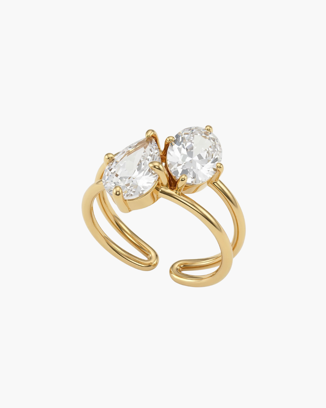 Vintage Gold Double-Drop Ring