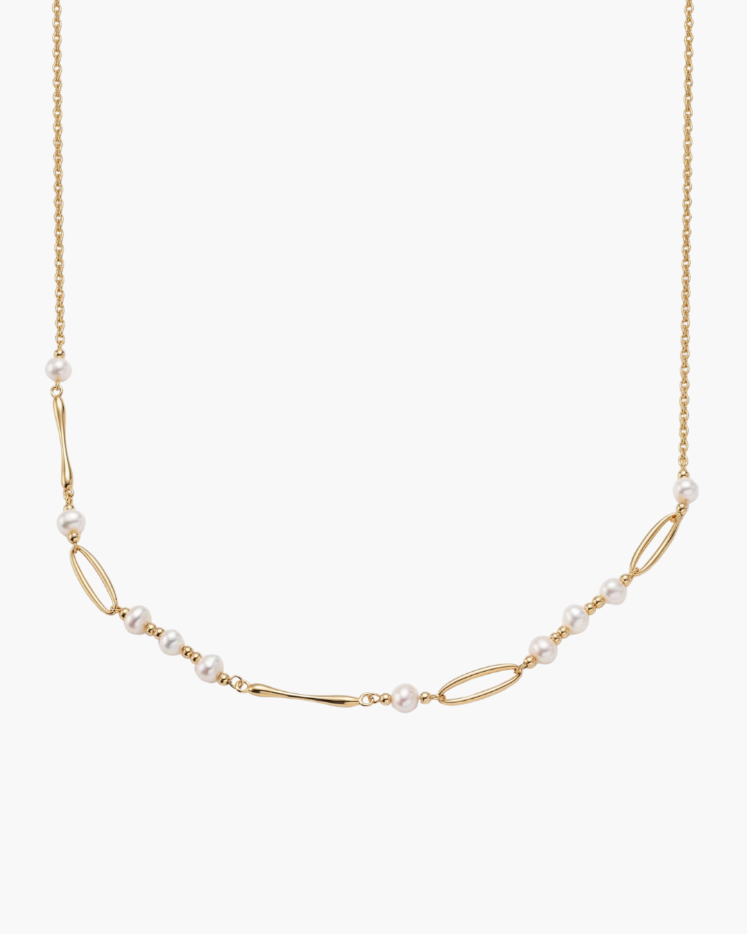 Minimalist Pearl Chain Necklace