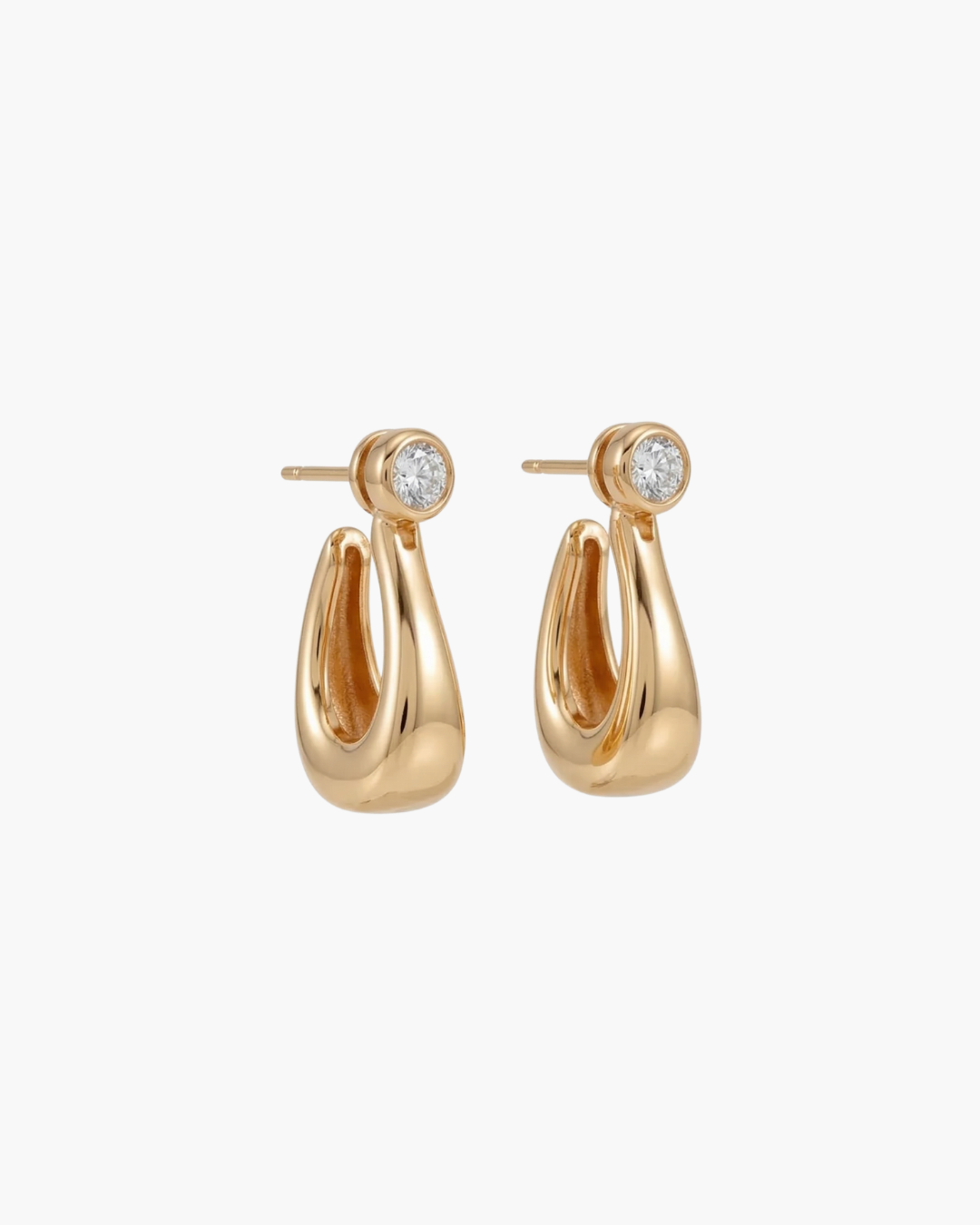 Elegant Flowing Line Zirconia Earrings
