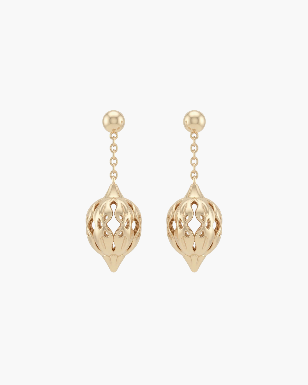 Hollow Floral Cluster Dangle Earring