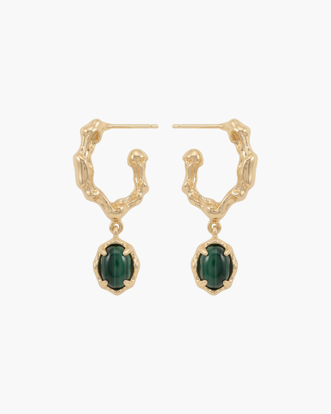 Harmony - Malachite Hoop Earrings