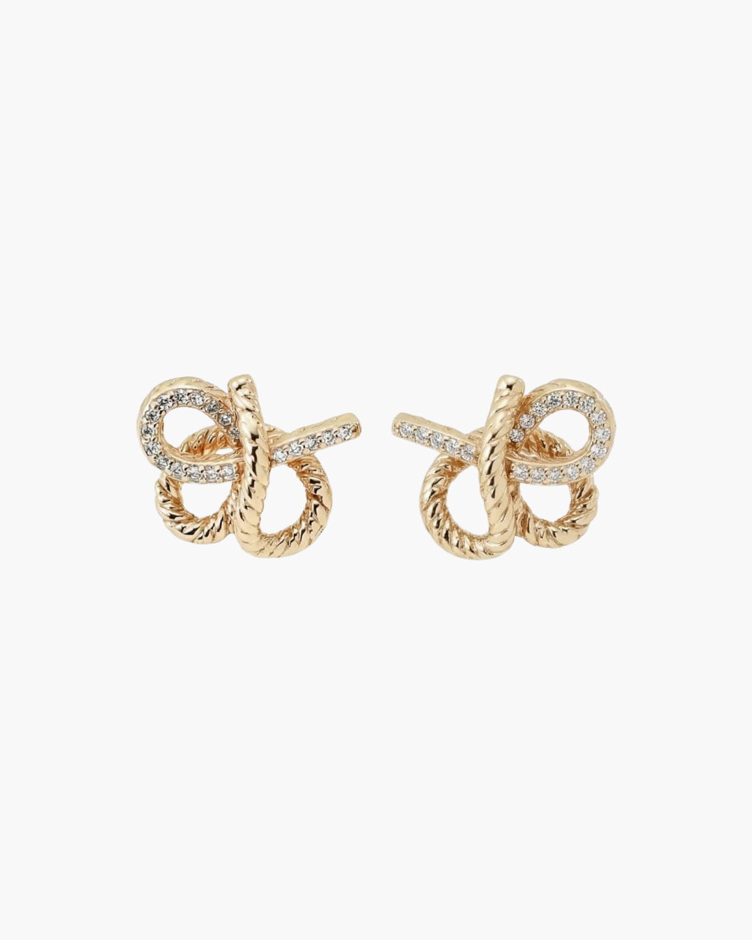 Vintage Gold Knot Stud Earrings