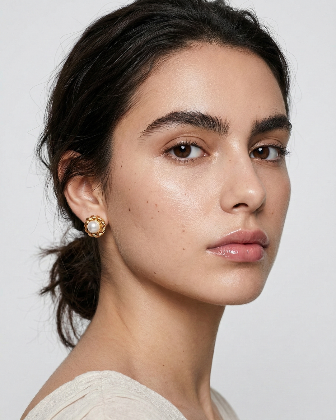 Harmony - Twisted Rope Pearl Stud Earring