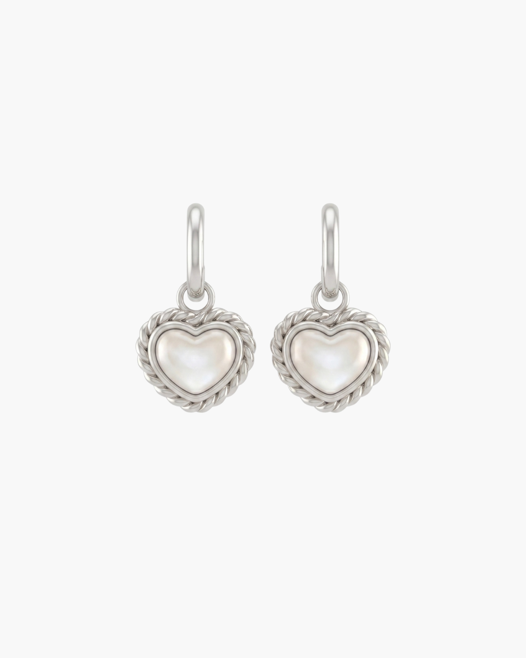 Nacre Heart Drop Earrings