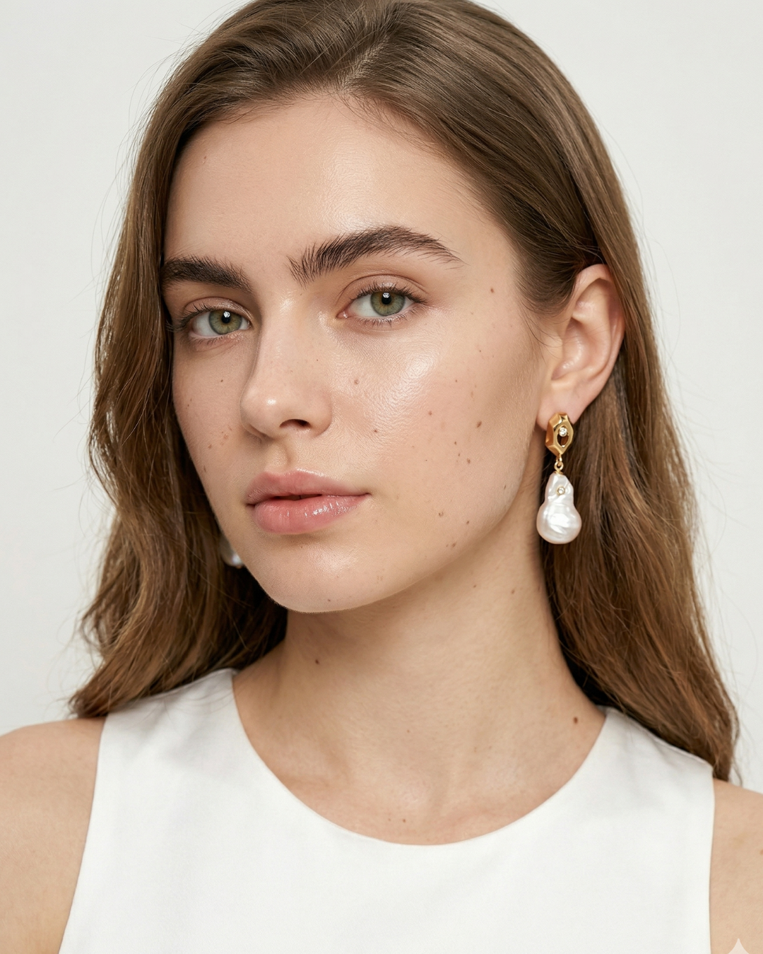 Harmony - Stellar Droplet Natural Baroque Pearl Studs