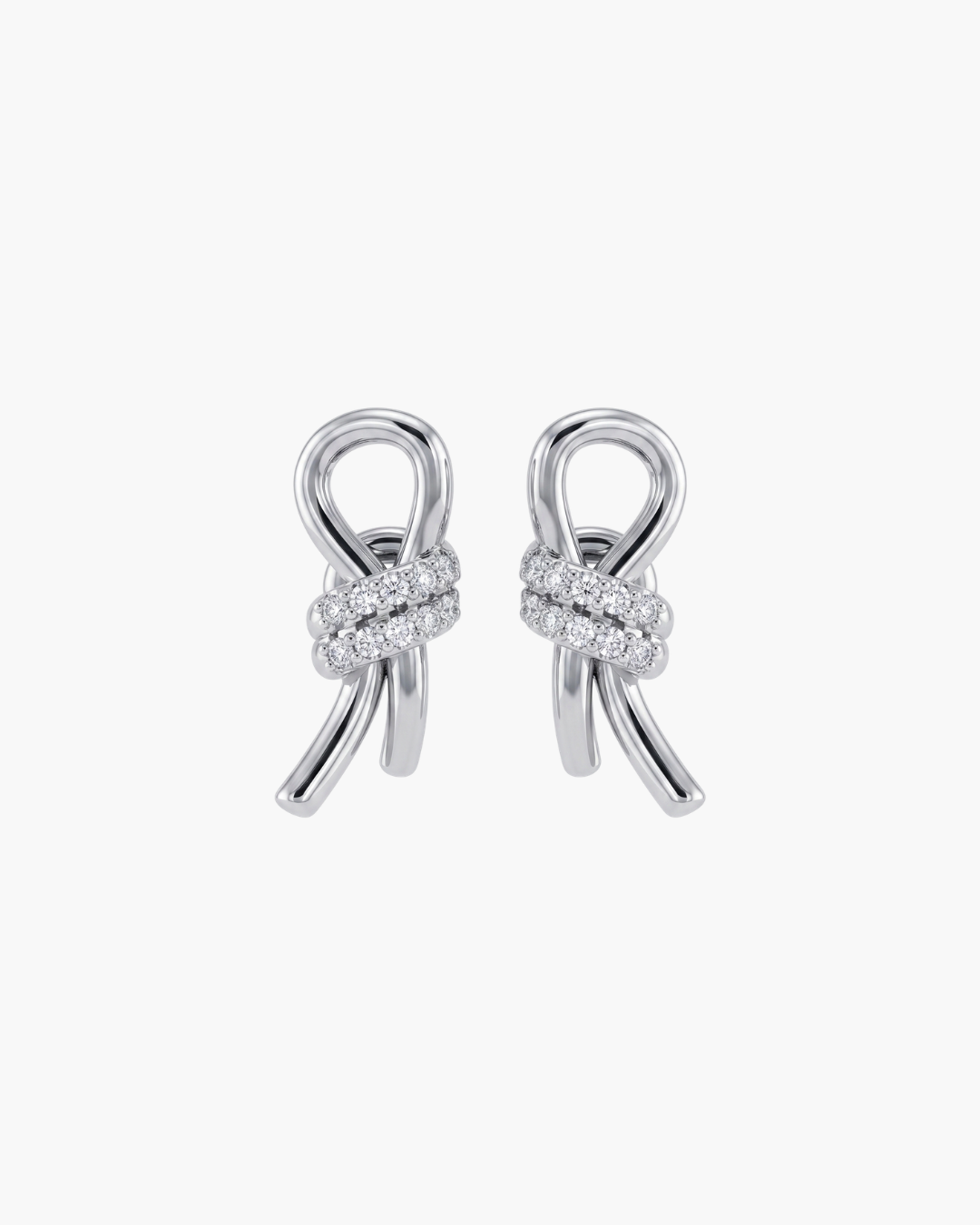 S925 Silver Minimalist Shimmering Rope Knot Earrings