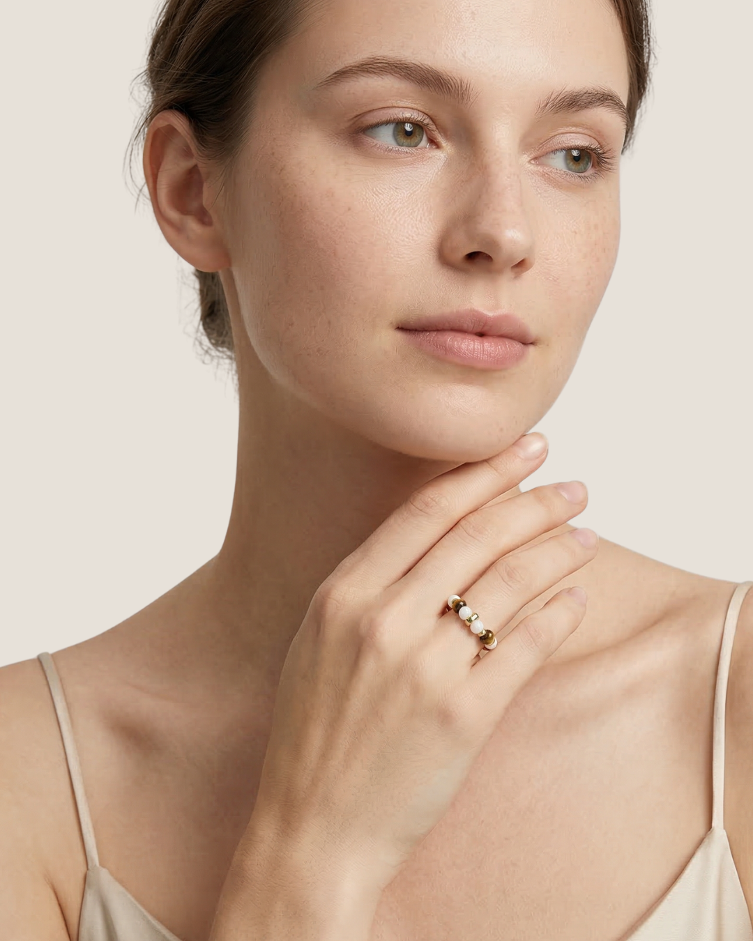 Clarity - Beaded Tiger Eye Ring