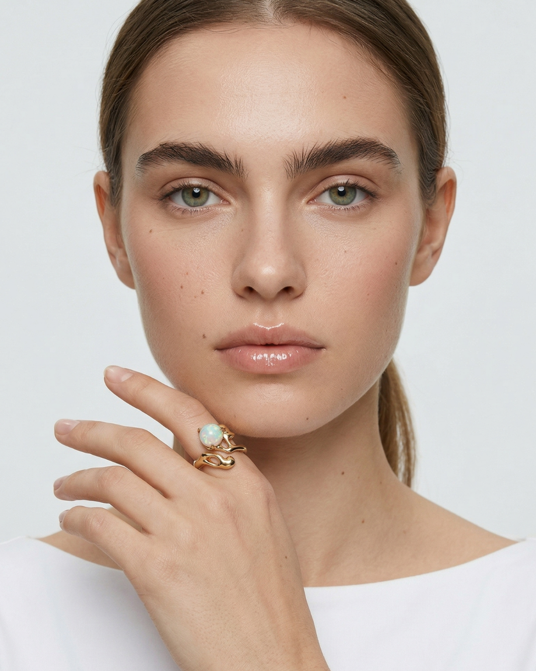 Spirit - Natural Opal Open Ring
