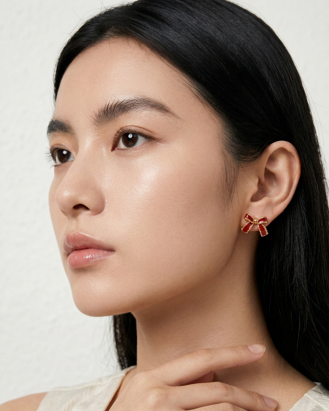 Red Ribbon Earrings