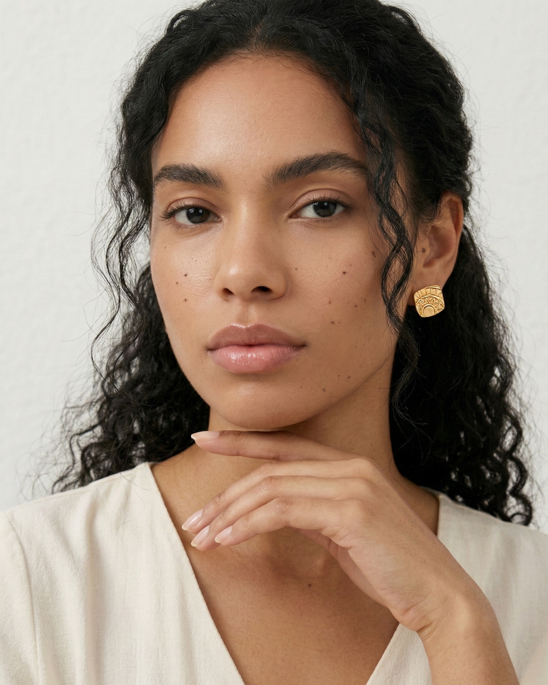 Minimalist Sunburst Square Studs