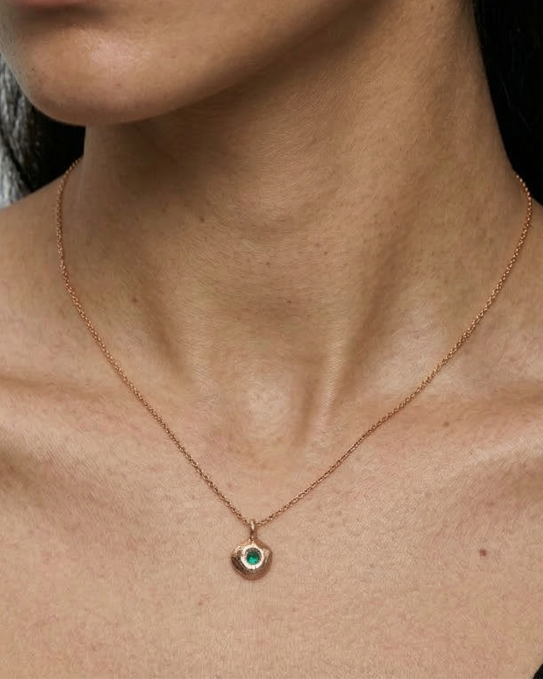 Vintage Frosted Green Zirconia Necklace