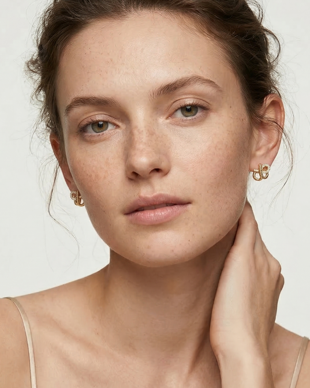 Vintage Gold Knot Stud Earrings