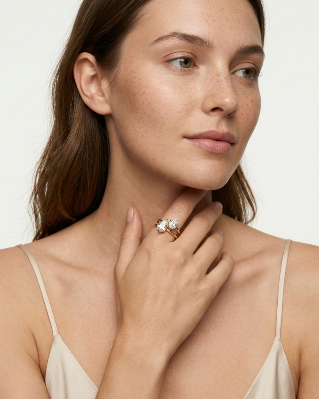 Vintage Gold Double-Drop Ring