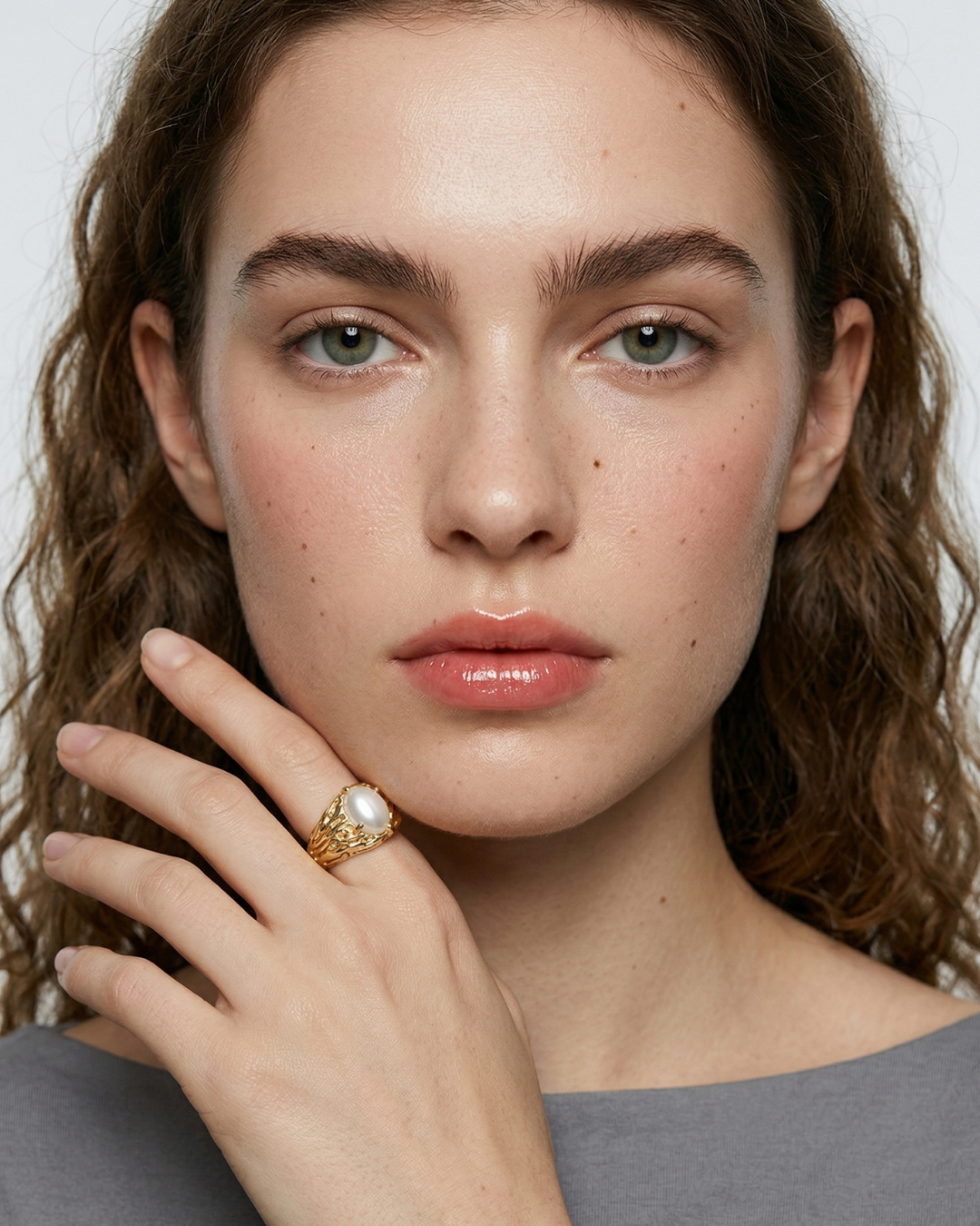 Harmony - Mother of Pearl Ring with Sculptural Texture