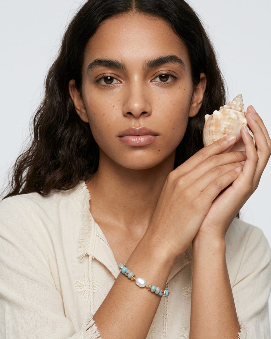 Harmony - Bohemian Coastal Soul Natural Stone & Pearl Bracelet