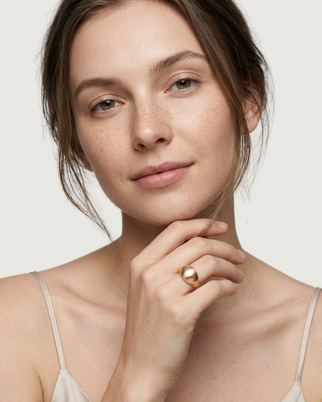 Minimalist Frosted & Polished Ring
