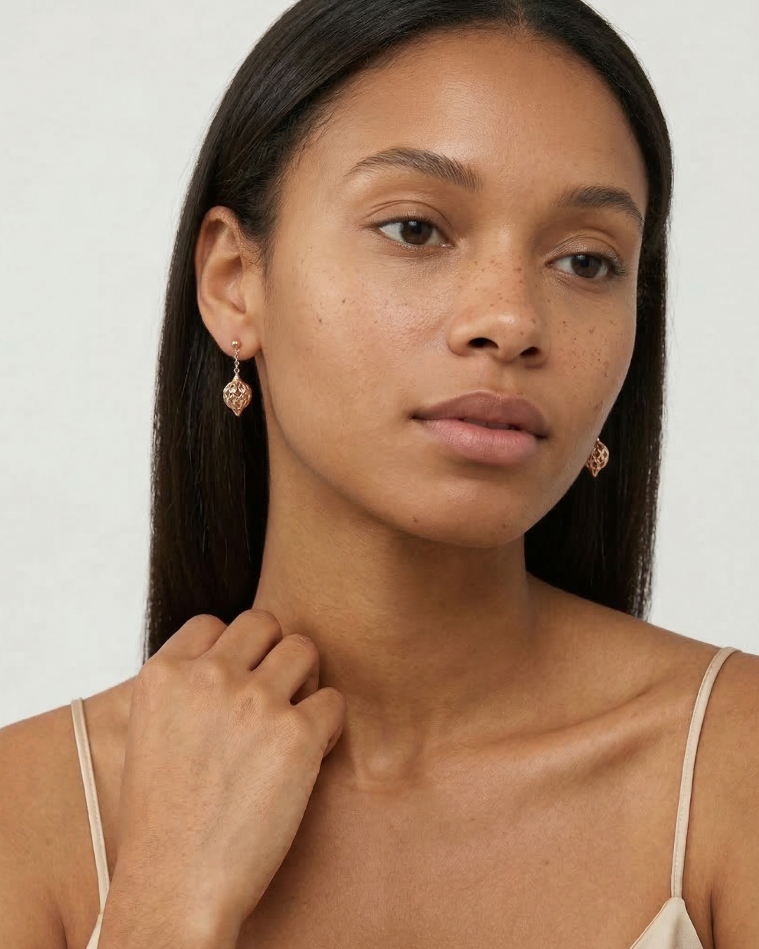 Hollow Floral Cluster Dangle Earring