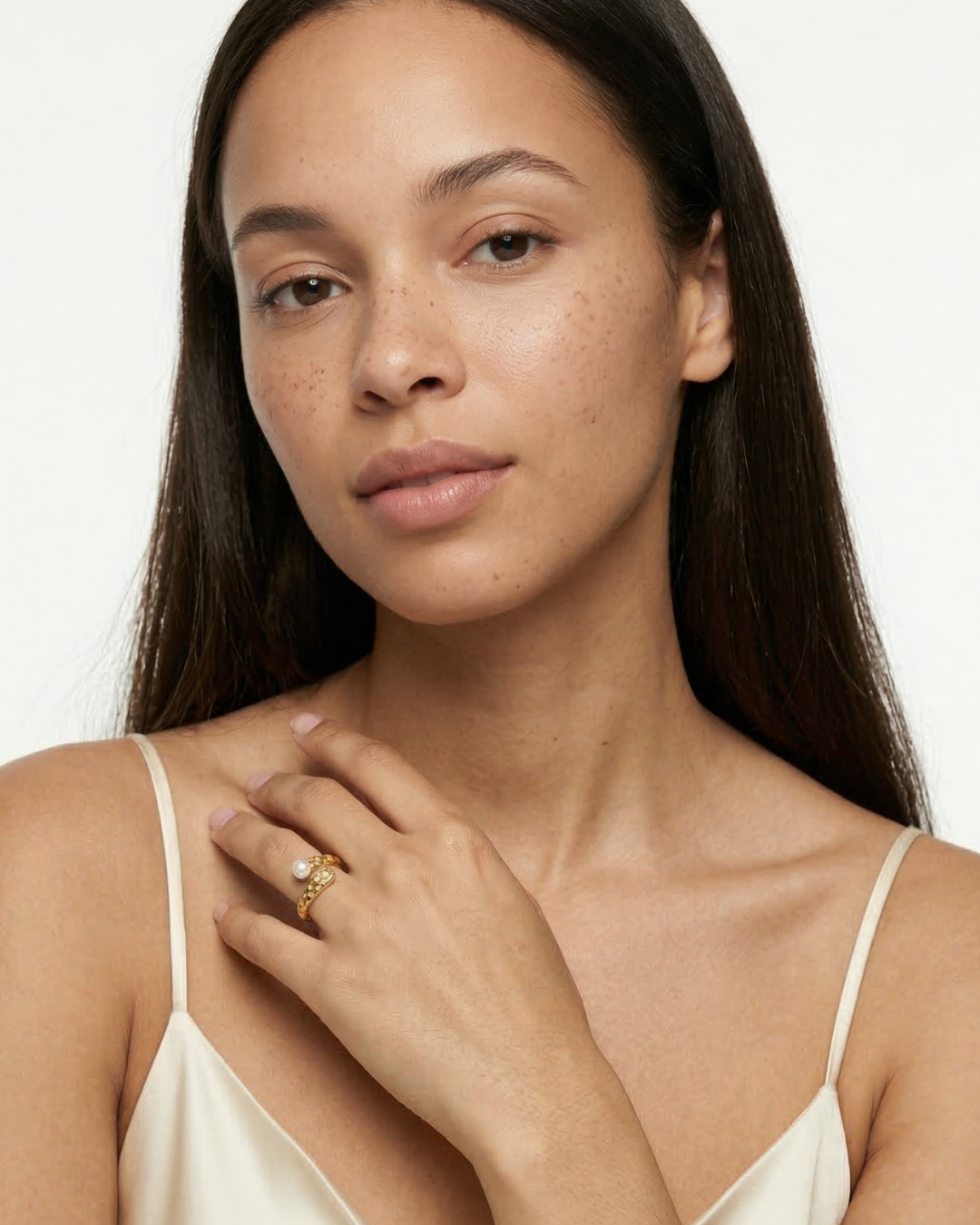 Harmony - Coral Pearl Ring