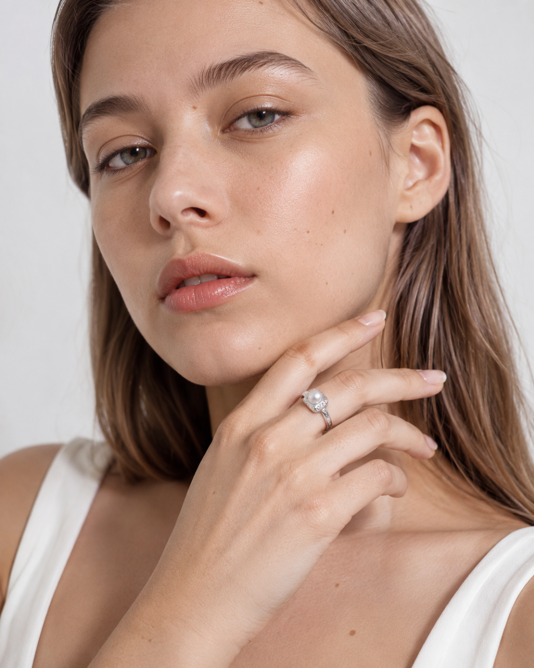Pearl Shield Ring