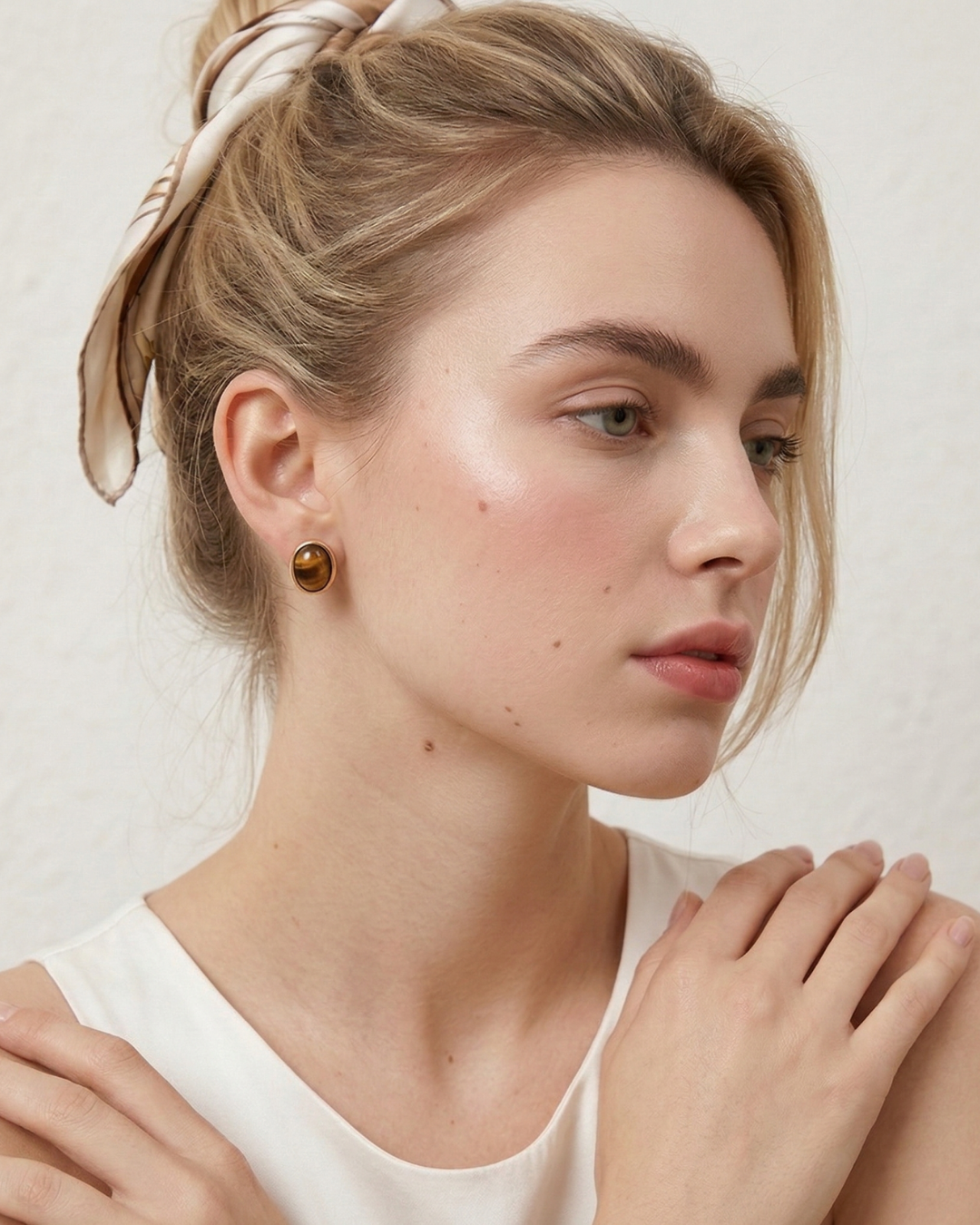 Clarity - Minimalist Tiger Eye Studs
