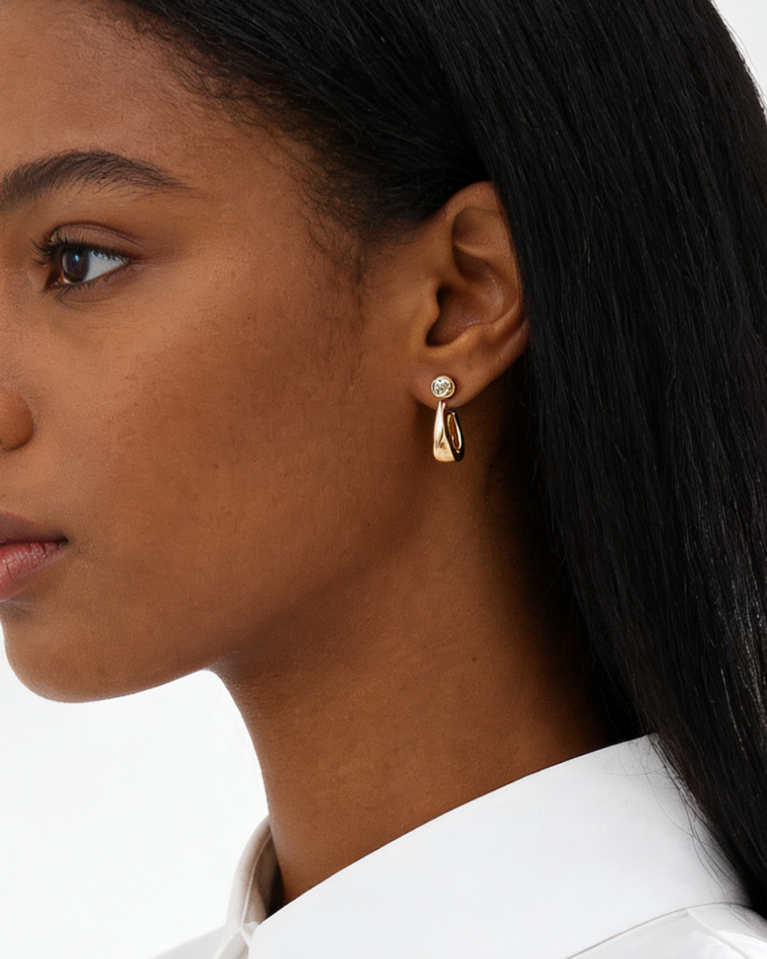 Elegant Flowing Line Zirconia Earrings