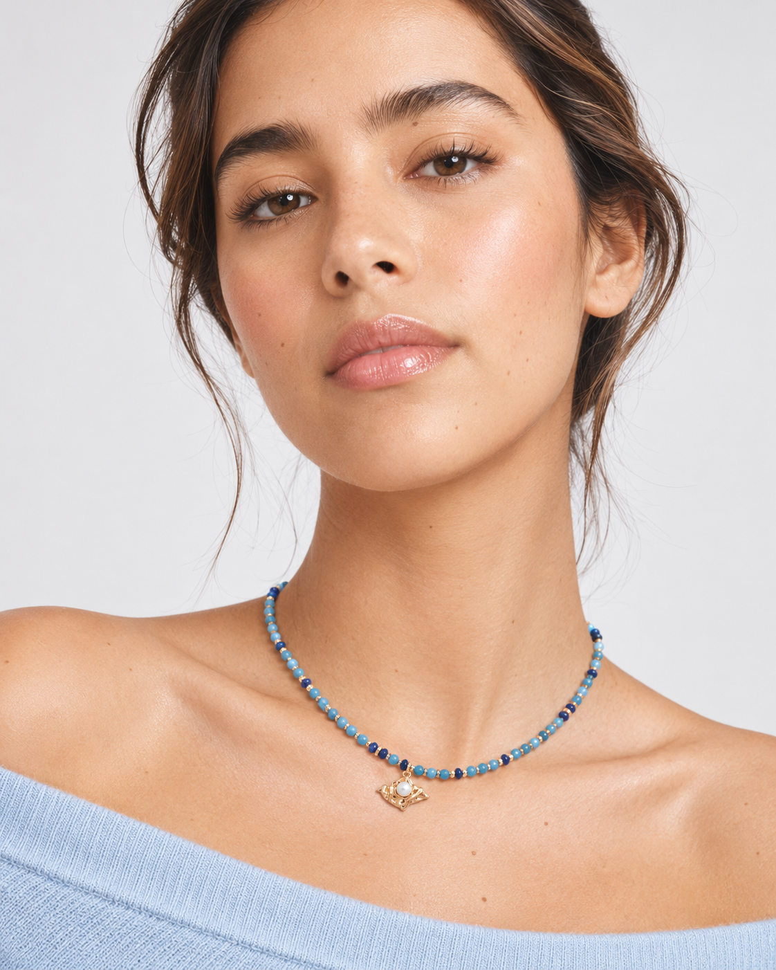 Expression - Ocean Blue Pearl Pendant Necklace
