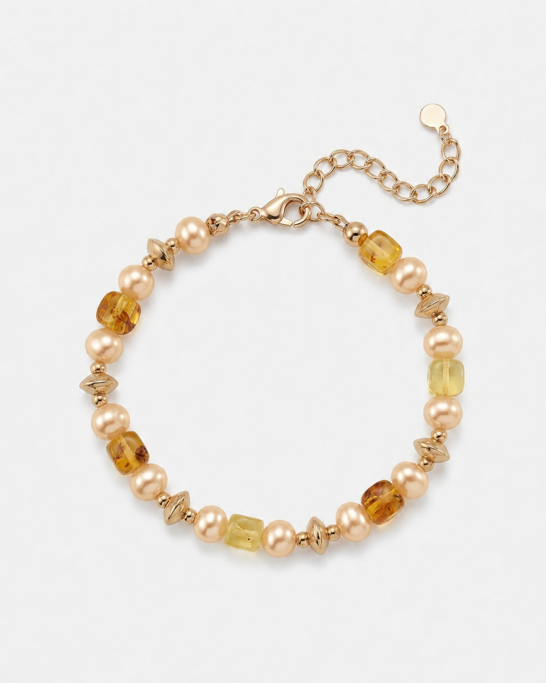 Sunlit Amber Pearl Bracelet