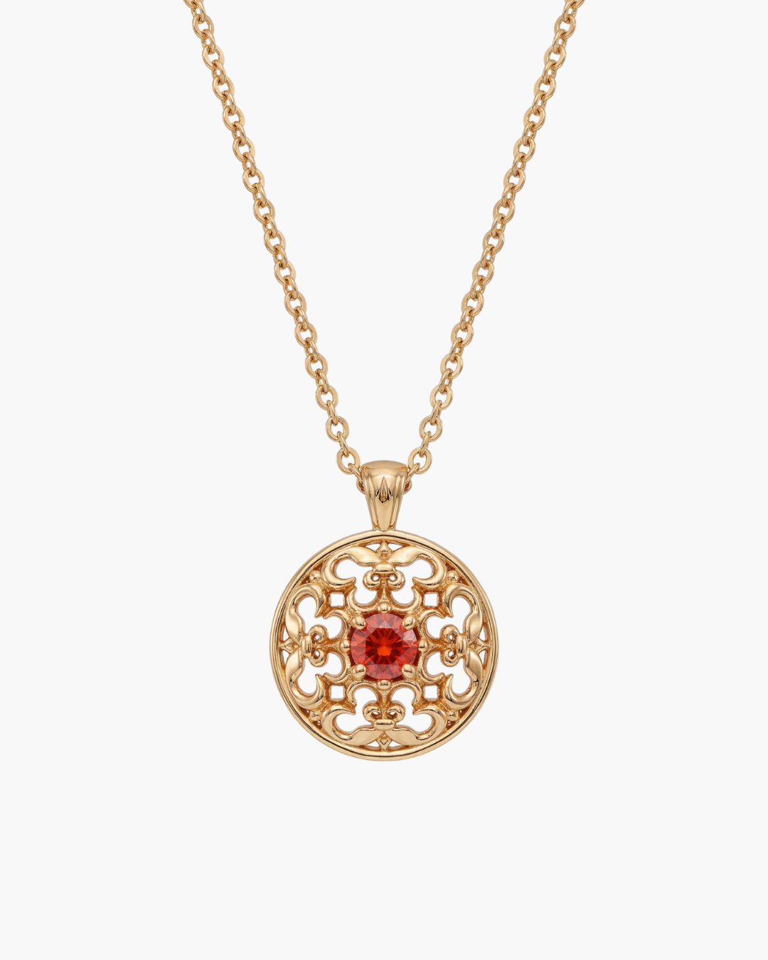 Royal Inspired Openwork Red Gemstone Pendant