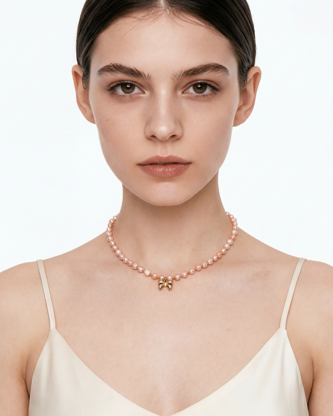 Harmony - Pink Pearl Butterfly Necklace