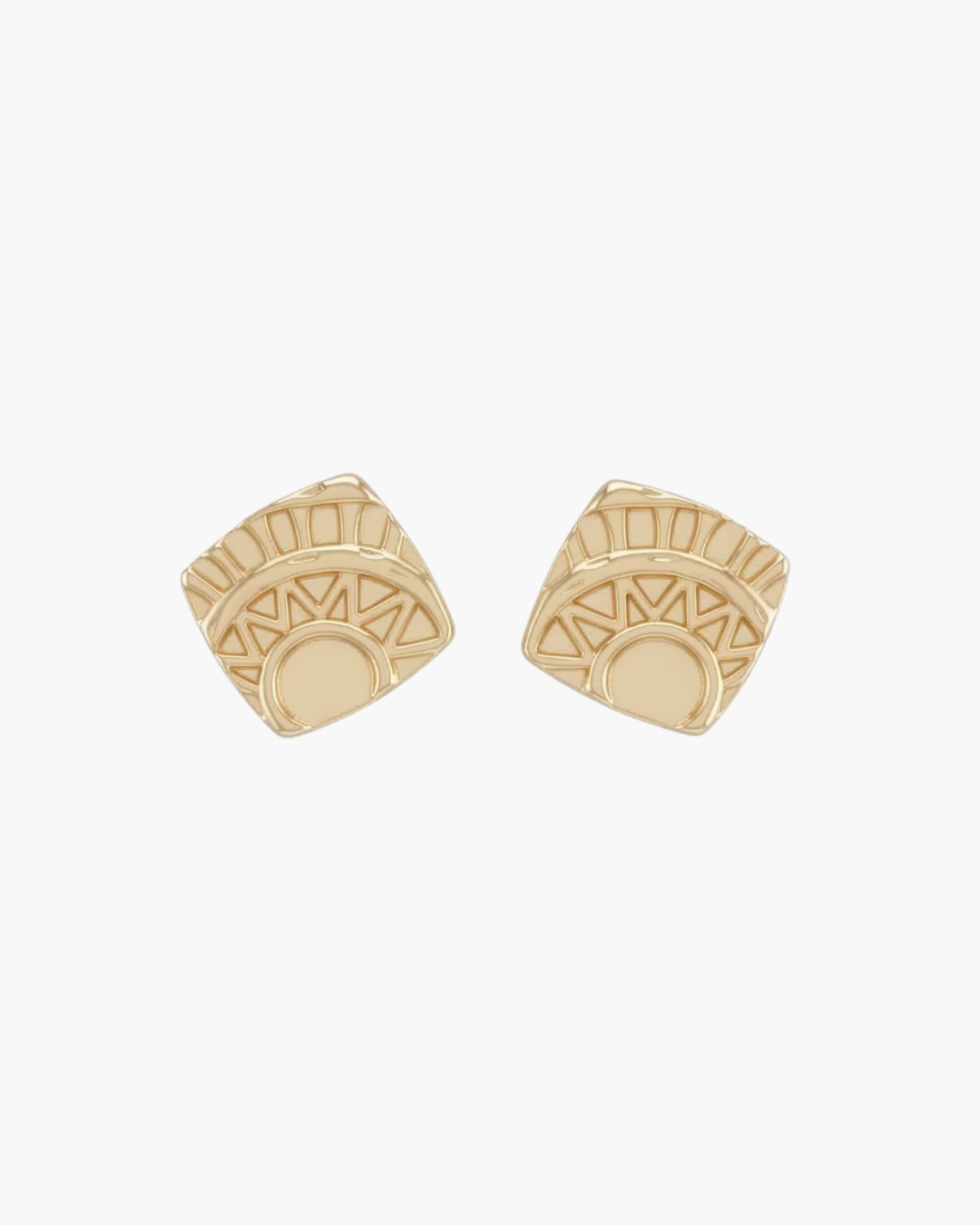 Minimalist Sunburst Square Studs