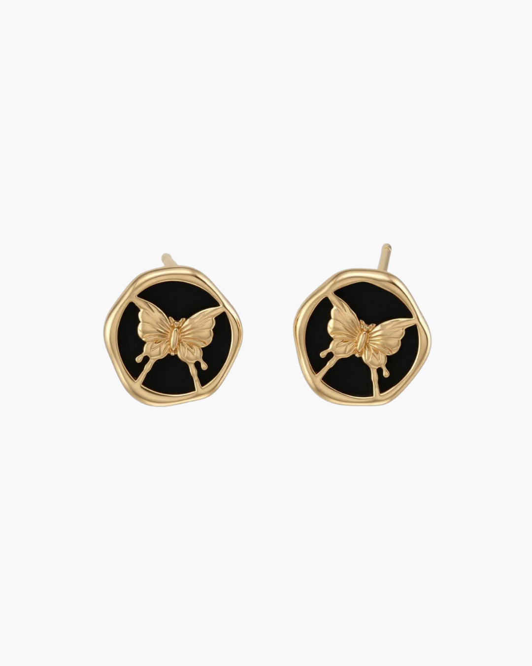 Black Agate Butterfly Stud Earring