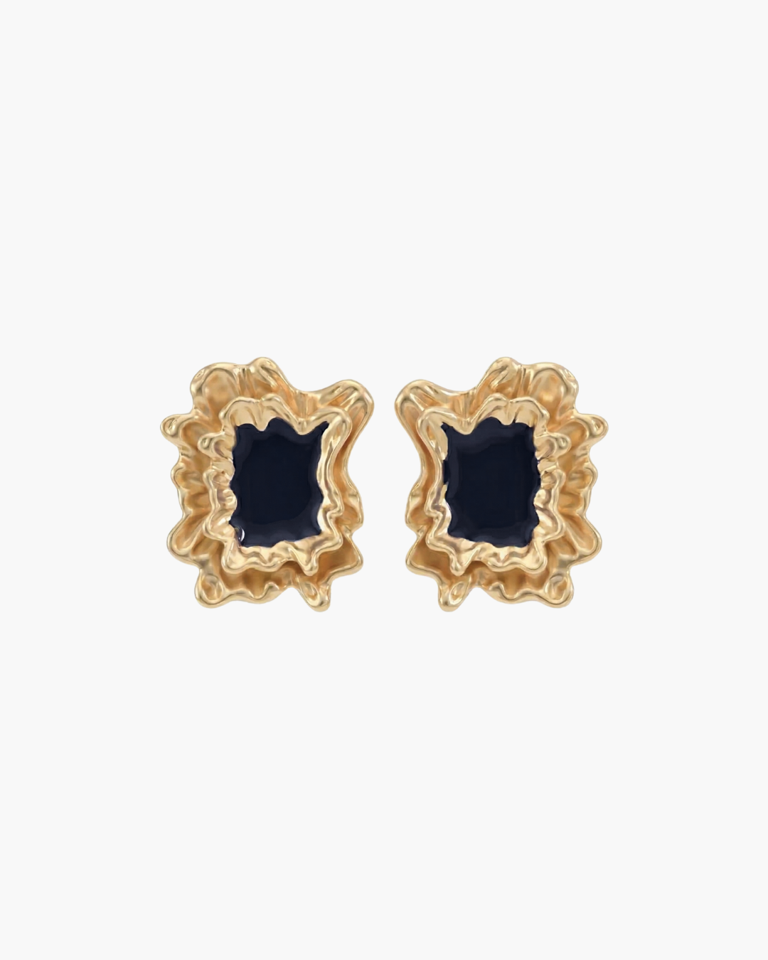 Elegant Black Enamel Earrings