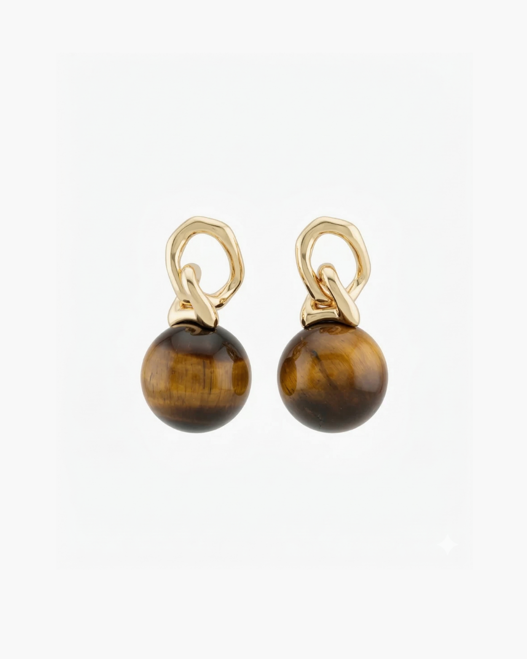 Clarity - Tiger Eye Bead Drop Earrings