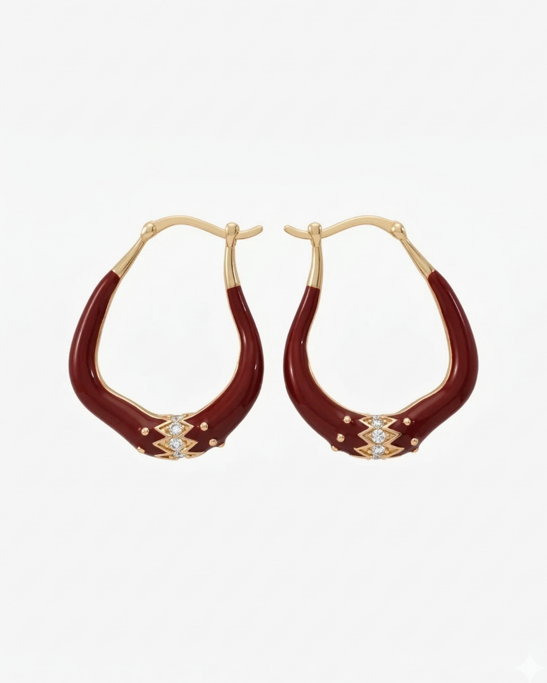 Red Enamel Artistic Hoop