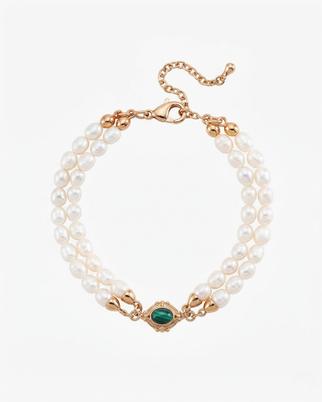Harmony - Malachite Double-Strand Pearl Bracelet