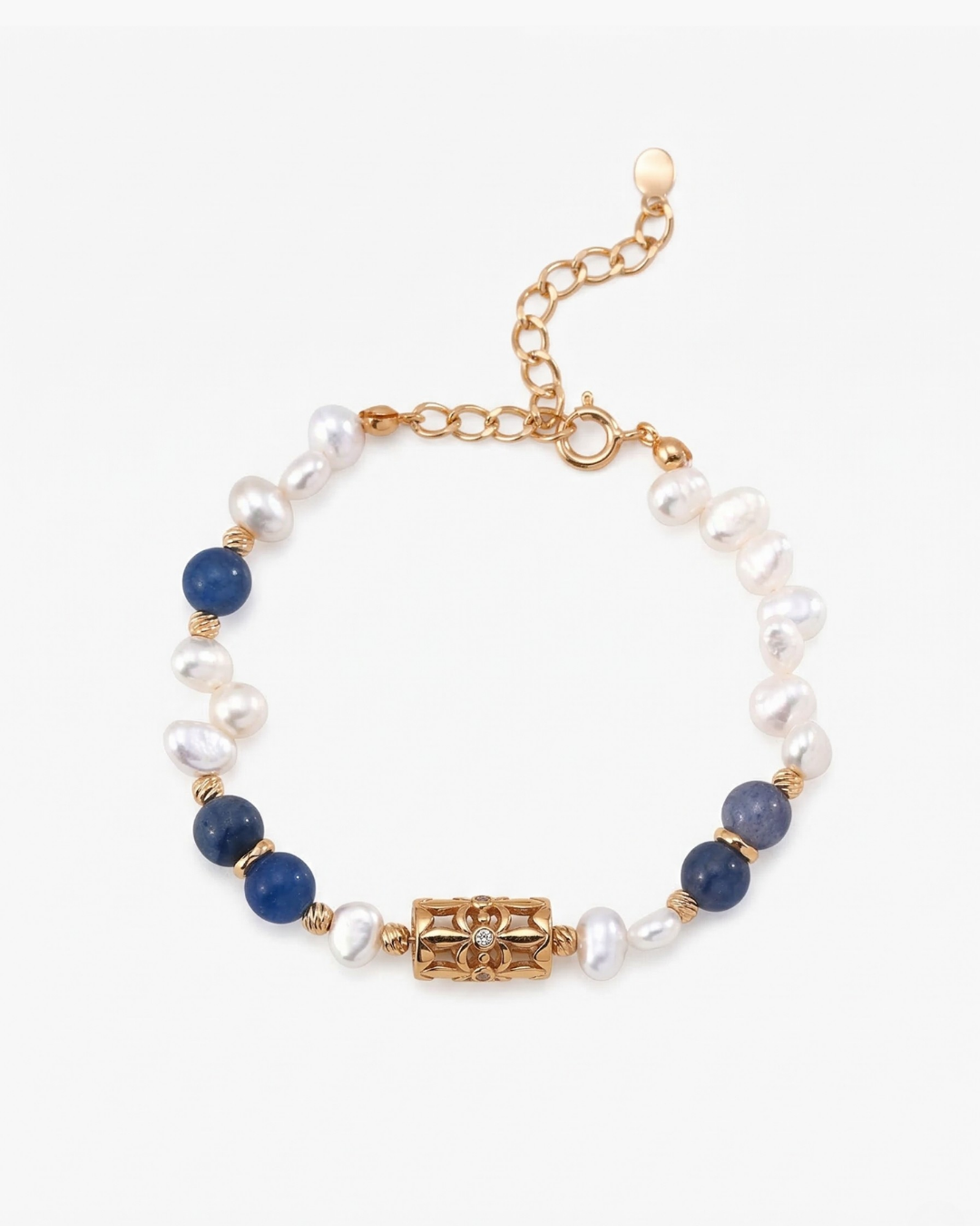 Expression - Blue Aventurine Pearl Bracelet