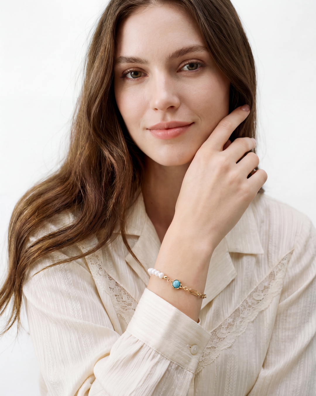 Expression - Turquoise Charm Pearl Bracelet