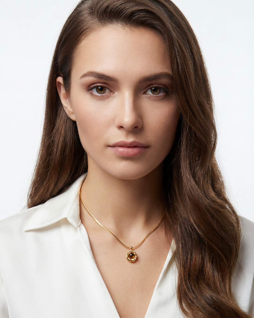 Clarity - Tiger Eye Snake Chain Pendant Necklace