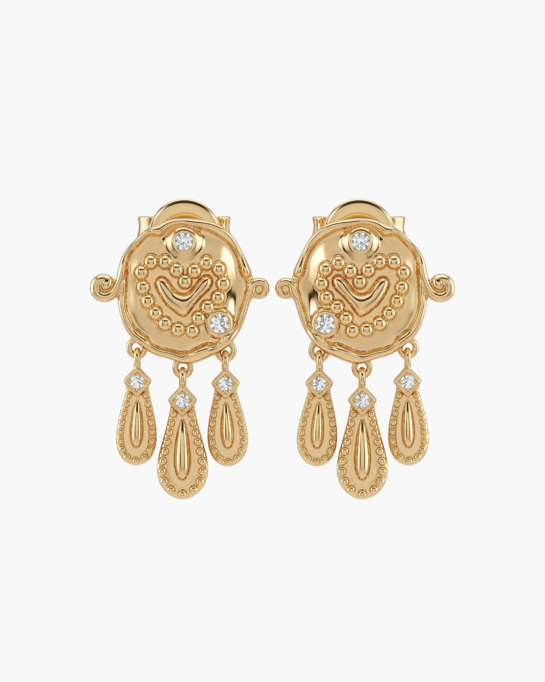 Classic Relief Zircon Drop Earrings