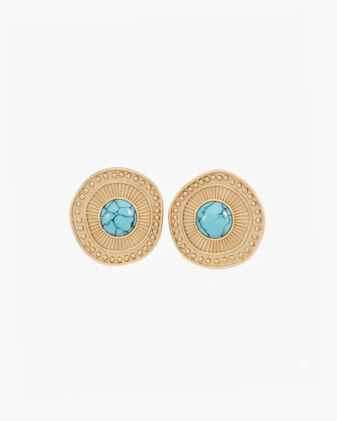 Expression - Turquoise Coin Stud Earrings